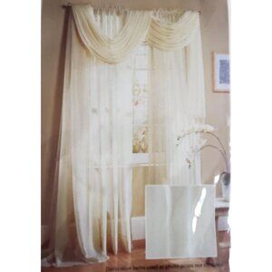 New 59x216" Long Curtain Scarf Sheer Window Valance Off-White Graceful, Romantic